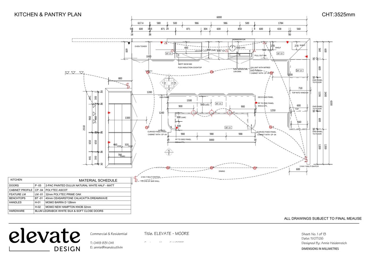 Elevate Design kitchen and pantry plan
