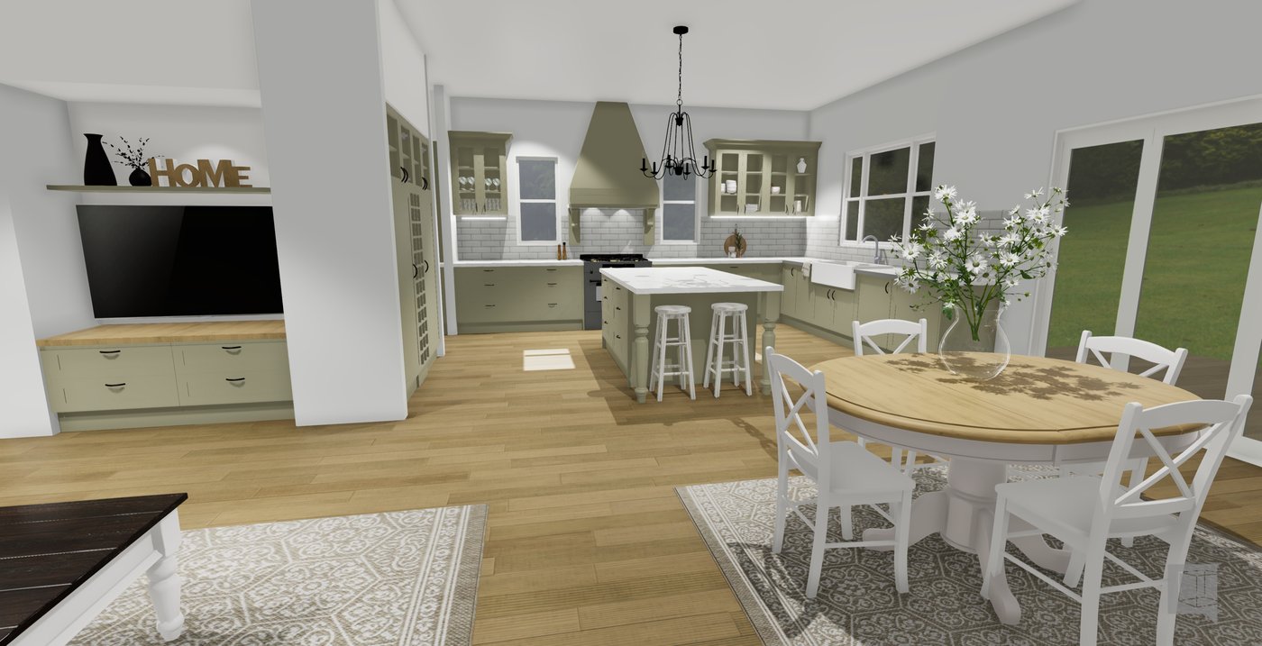 Country farmhouse kitchen render
